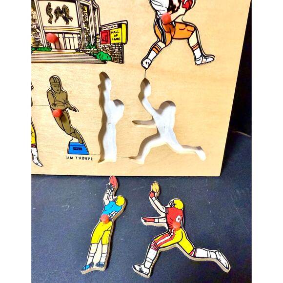 Vintage Posen football hall of fame peg puzzle features Jim Thorpe - Picture 6 of 6